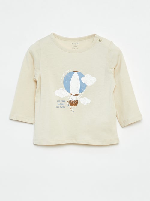 T-shirt met lange mouw en applicatie - Kiabi