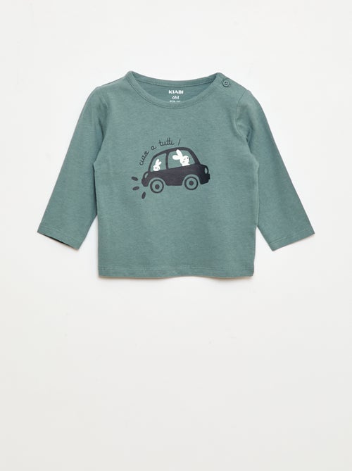 T-shirt met lange mouw en applicatie - Kiabi