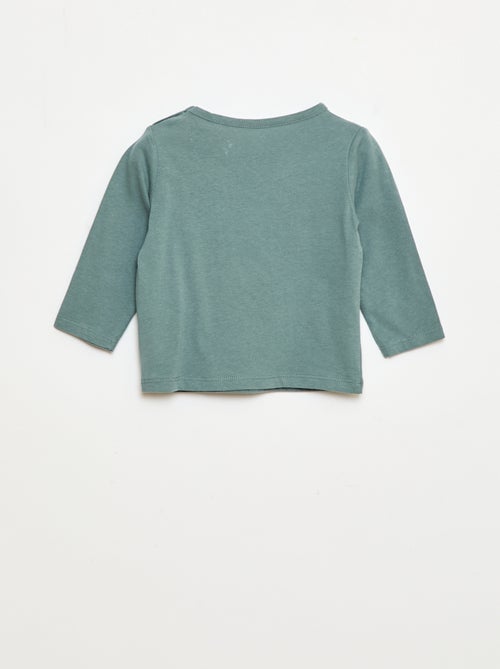 T-shirt met lange mouw en applicatie - Kiabi