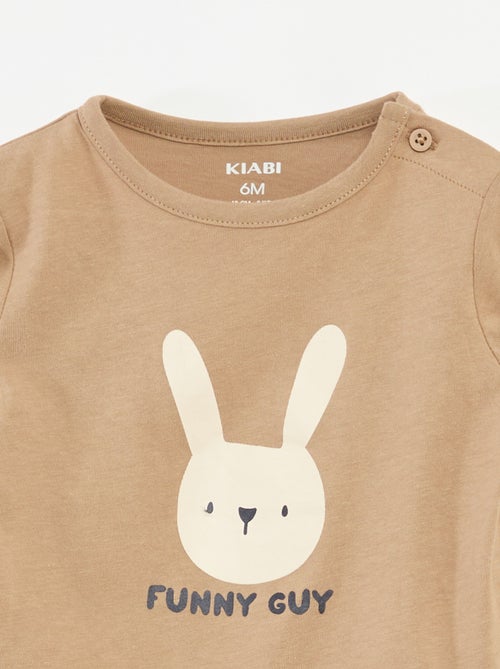 T-shirt met lange mouw en applicatie - Kiabi