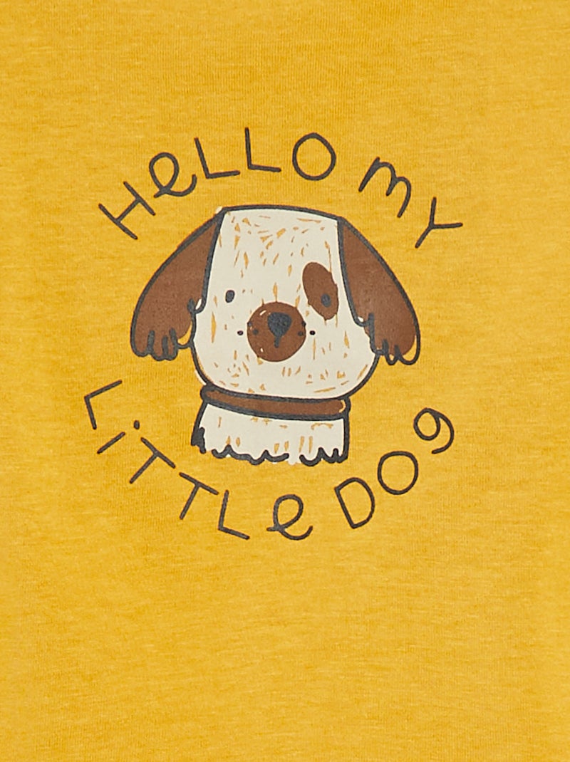 T-shirt met lange mouw en applicatie Geel - Kiabi