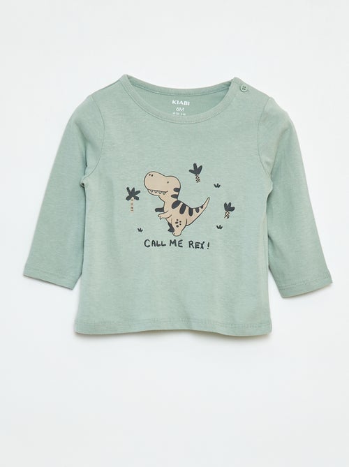 T-shirt met lange mouw en applicatie - Kiabi