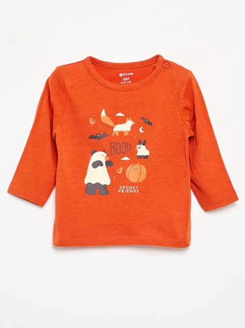 T-shirt met lange mouw en applicatie - Kiabi