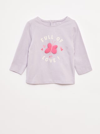 T-shirt met lange mouw en applicatie