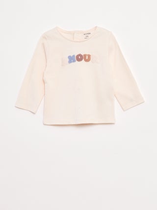 T-shirt met lange mouw en applicatie