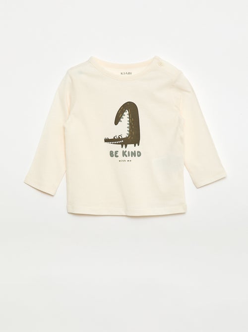 T-shirt met lange mouw en applicatie - Kiabi