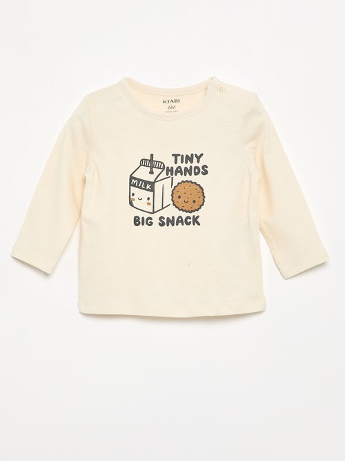 T-shirt met lange mouw en applicatie - Kiabi T-shirt met lange mouw en applicatie - Kiabi