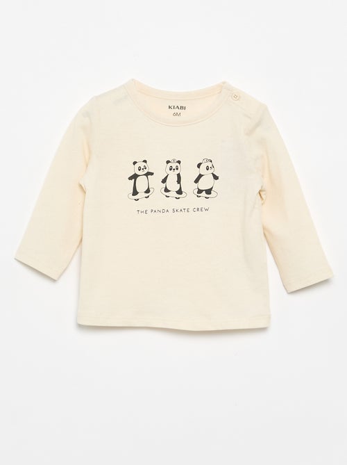 T-shirt met lange mouw en applicatie - Kiabi