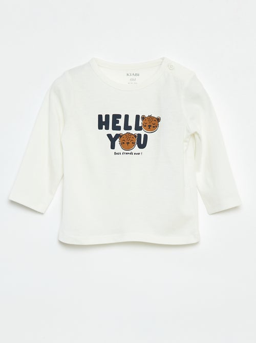 T-shirt met lange mouw en applicatie - Kiabi