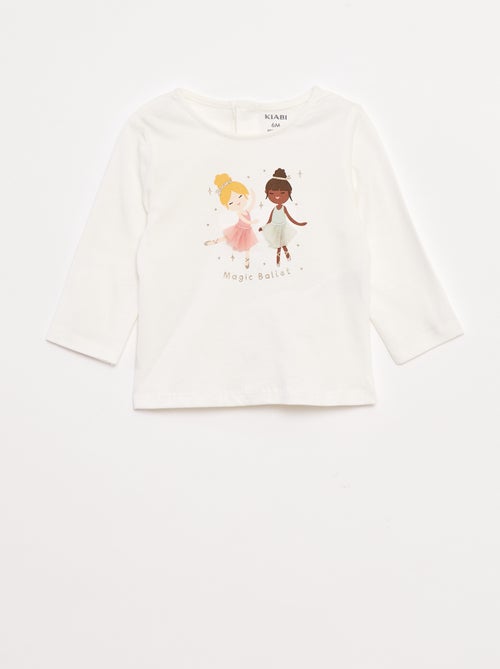 T-shirt met lange mouw en applicatie - Kiabi
