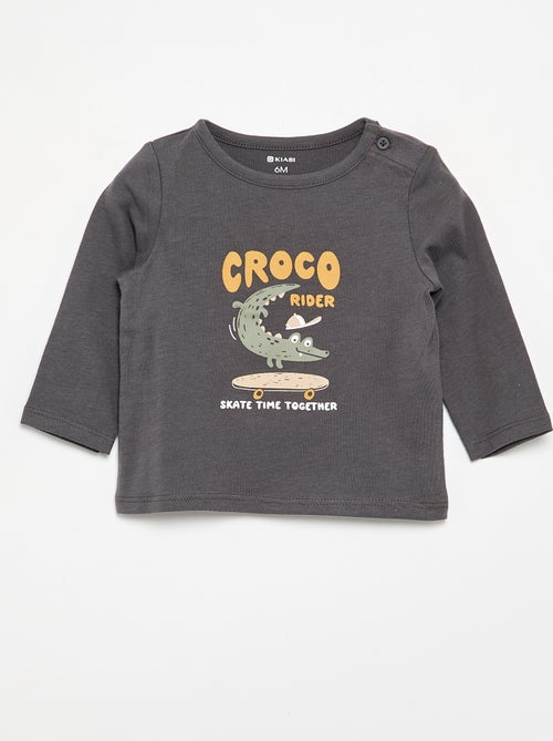 T-shirt met lange mouw en applicatie - Kiabi T-shirt met lange mouw en applicatie - Kiabi