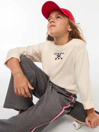 T-shirt met lange mouw en borduursel