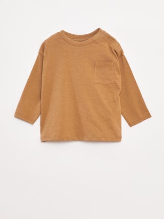 T-shirt met lange mouw en borstzakje