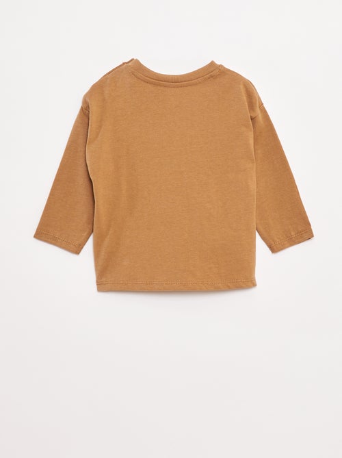 T-shirt met lange mouw en borstzakje - Kiabi