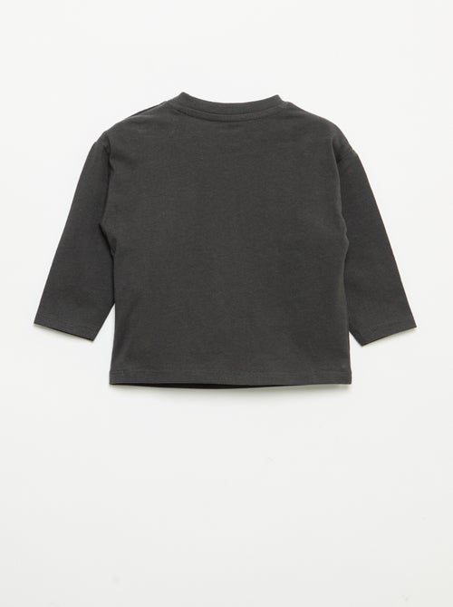 T-shirt met lange mouw en borstzakje - Kiabi