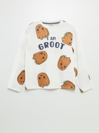 T-shirt met lange mouw en 'Groot'-print