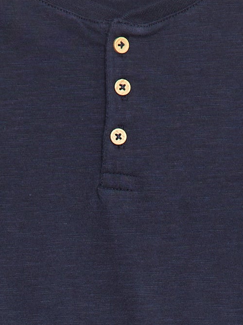 T-shirt met lange mouw en henleykraag - Kiabi