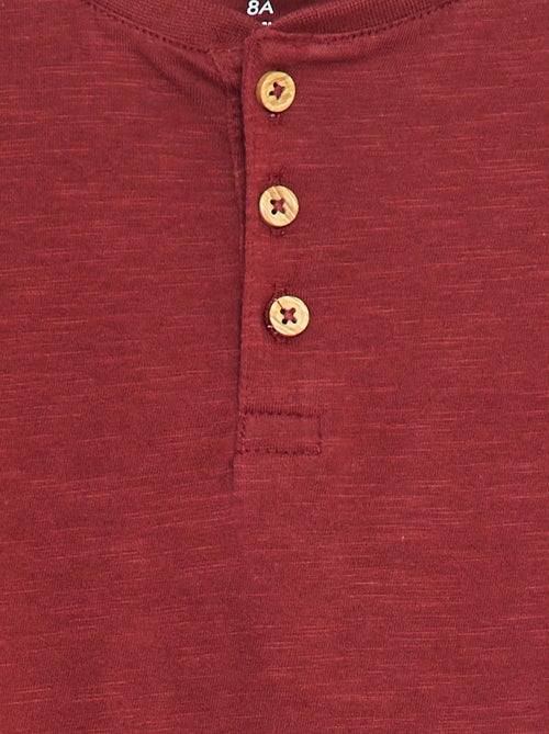 T-shirt met lange mouw en henleykraag - Kiabi