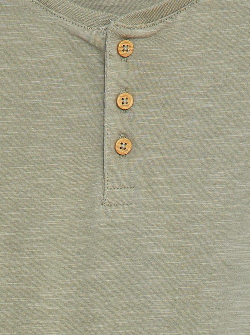 T-shirt met lange mouw en henleykraag - Kiabi