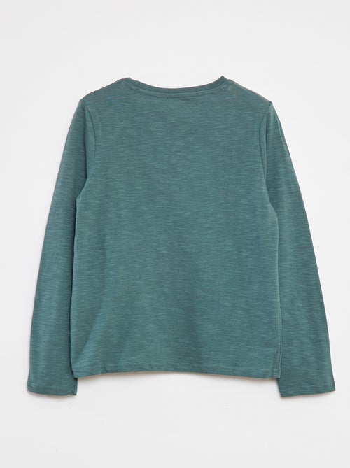 T-shirt met lange mouw en henleykraag - Kiabi