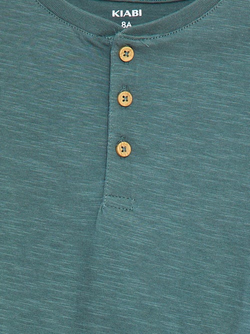 T-shirt met lange mouw en henleykraag - Kiabi