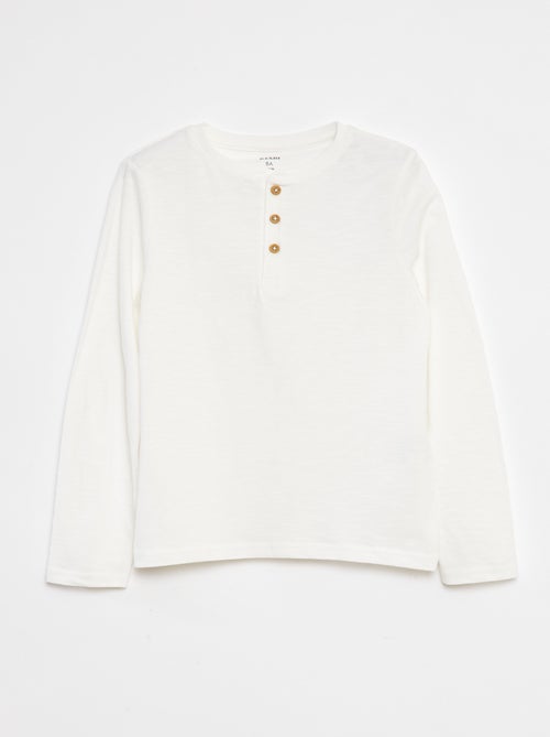 T-shirt met lange mouw en henleykraag - Kiabi