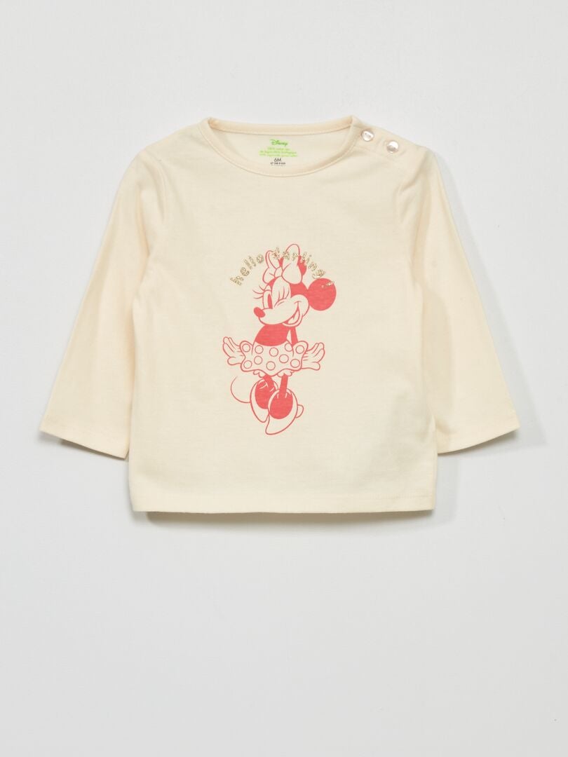 T-shirt met lange mouw en Minnie-print WIT - Kiabi
