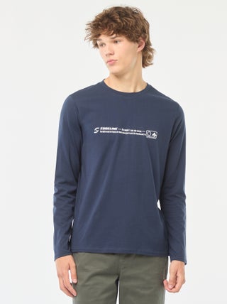 T-shirt met lange mouw en print aan de voorzijde