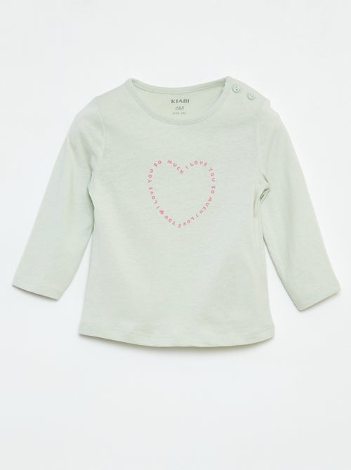T-shirt met lange mouw en print - Kiabi