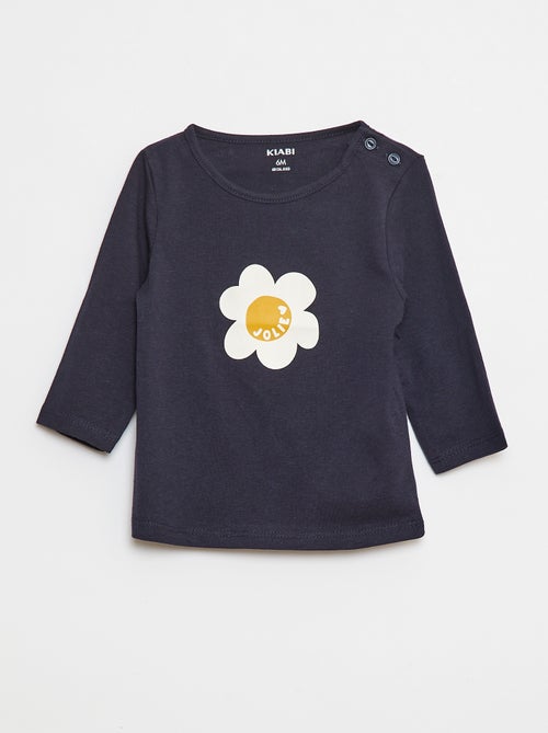 T-shirt met lange mouw en print - Kiabi