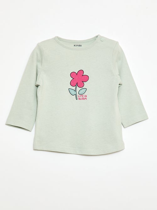 T-shirt met lange mouw en print - Kiabi