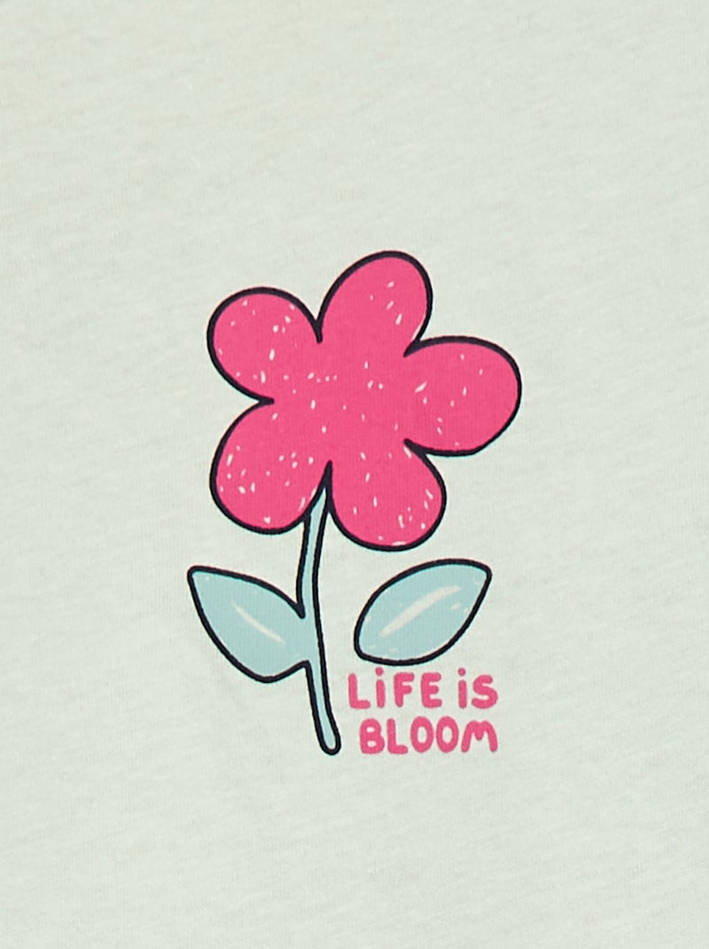 T-shirt met lange mouw en print Groen - Kiabi