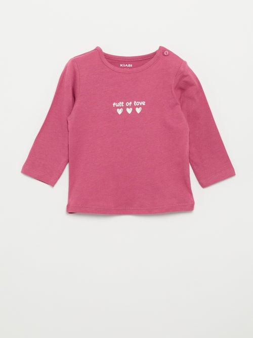 T-shirt met lange mouw en print - Kiabi