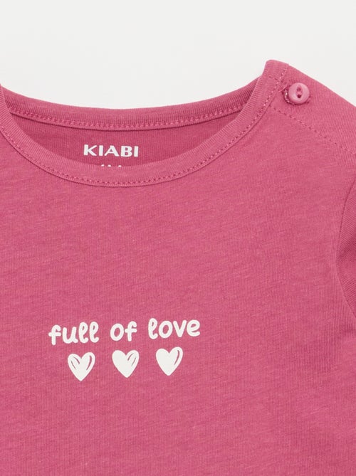 T-shirt met lange mouw en print - Kiabi
