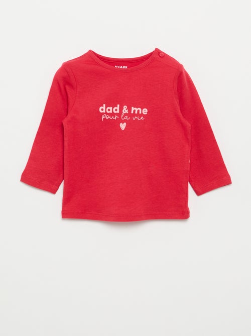 T-shirt met lange mouw en print - Kiabi