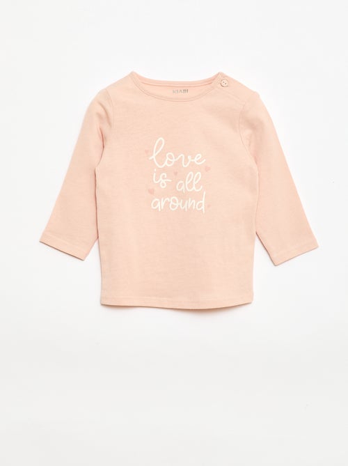T-shirt met lange mouw en print - Kiabi