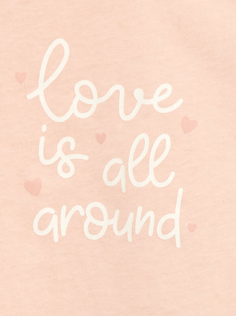 T-shirt met lange mouw en print Rose - Kiabi