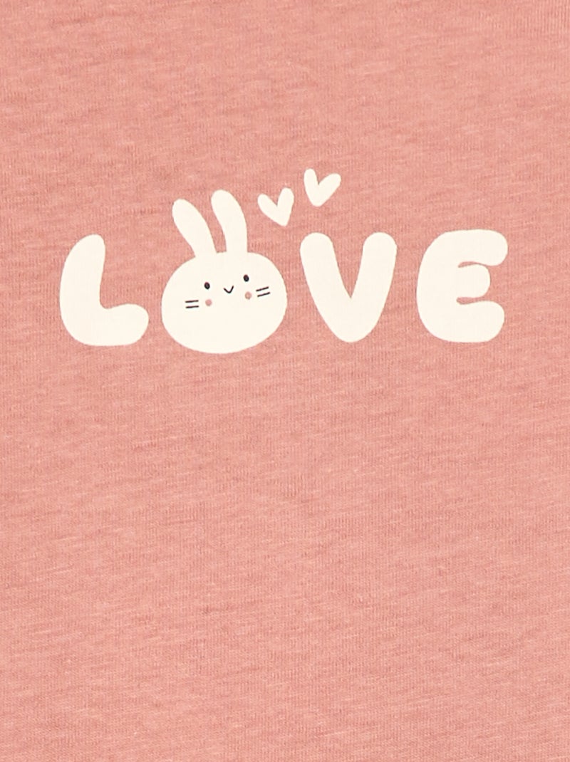 T-shirt met lange mouw en print Rose - Kiabi