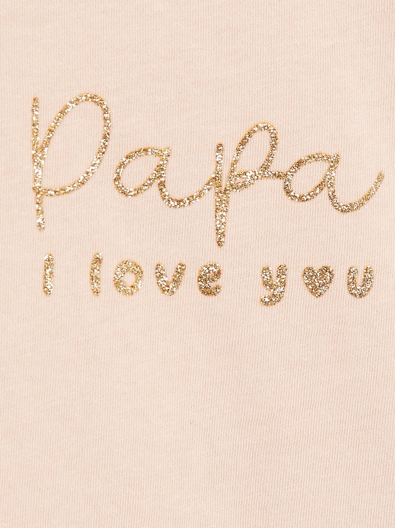 T-shirt met lange mouw en print Rose - Kiabi