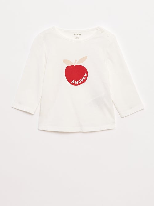 T-shirt met lange mouw en print - Kiabi