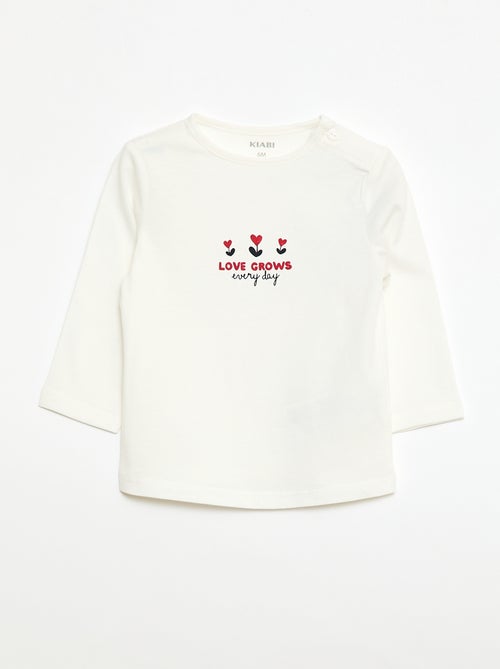 T-shirt met lange mouw en print - Kiabi