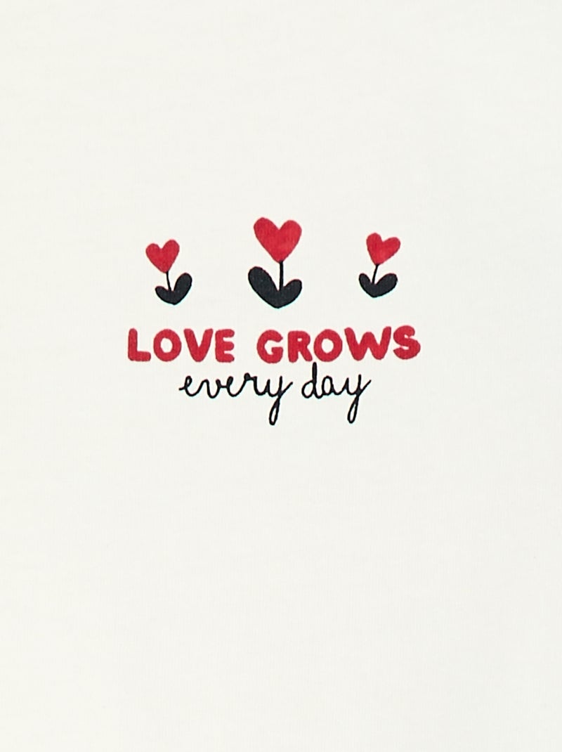 T-shirt met lange mouw en print Wit - Kiabi