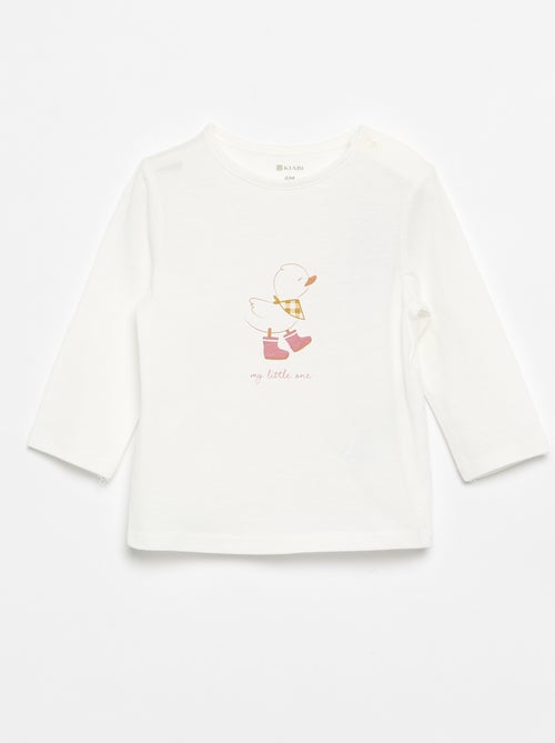 T-shirt met lange mouw en print - Kiabi