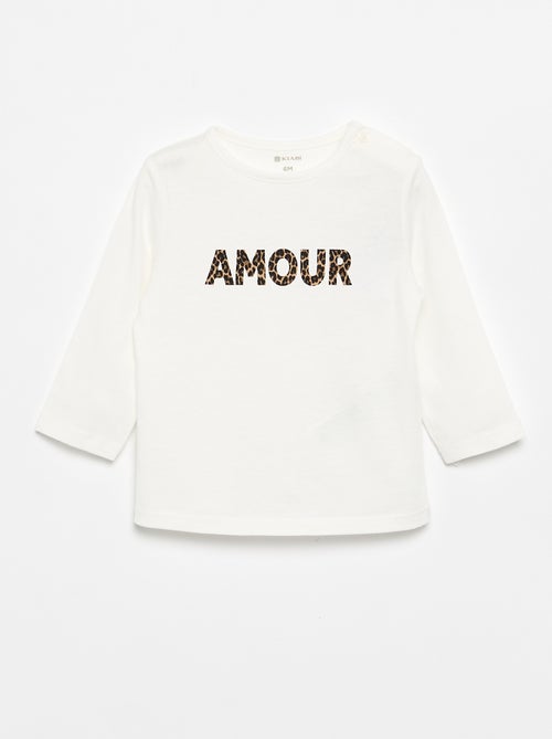 T-shirt met lange mouw en print - Kiabi