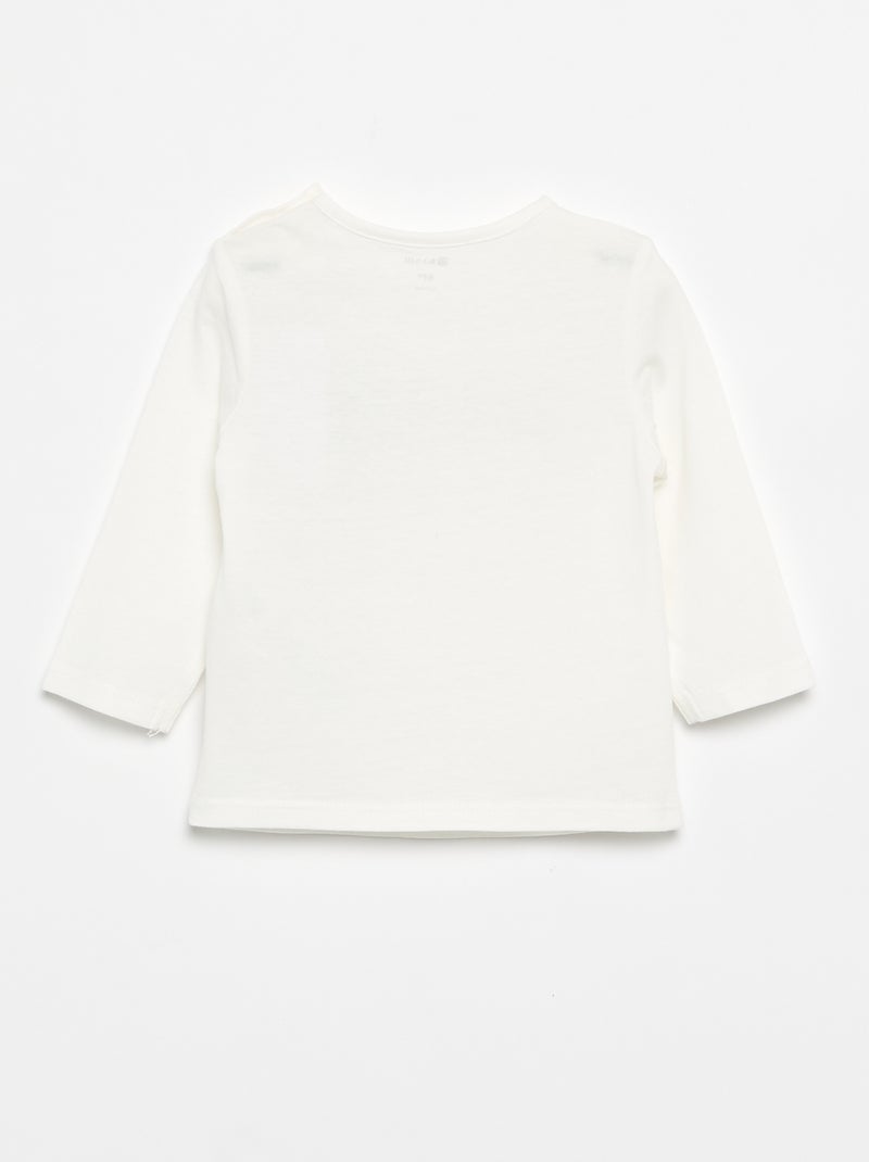 T-shirt met lange mouw en print Wit - Kiabi