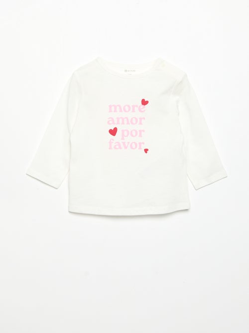 T-shirt met lange mouw en print - Kiabi
