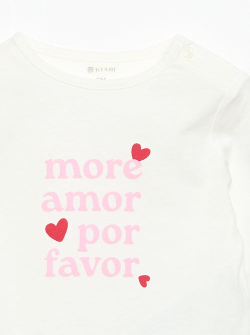 T-shirt met lange mouw en print - Kiabi