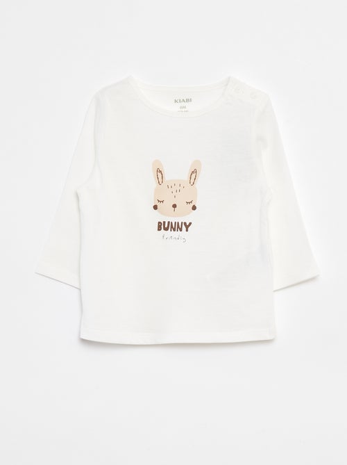 T-shirt met lange mouw en print - Kiabi