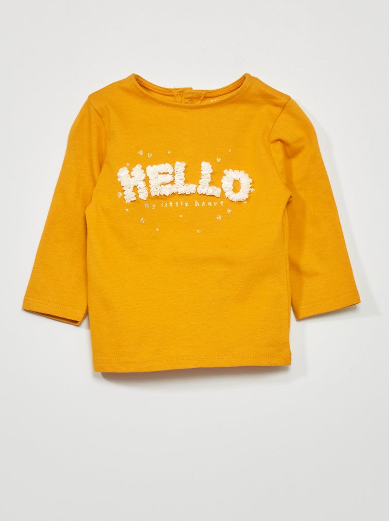 T-shirt met lange mouw GEEL - Kiabi