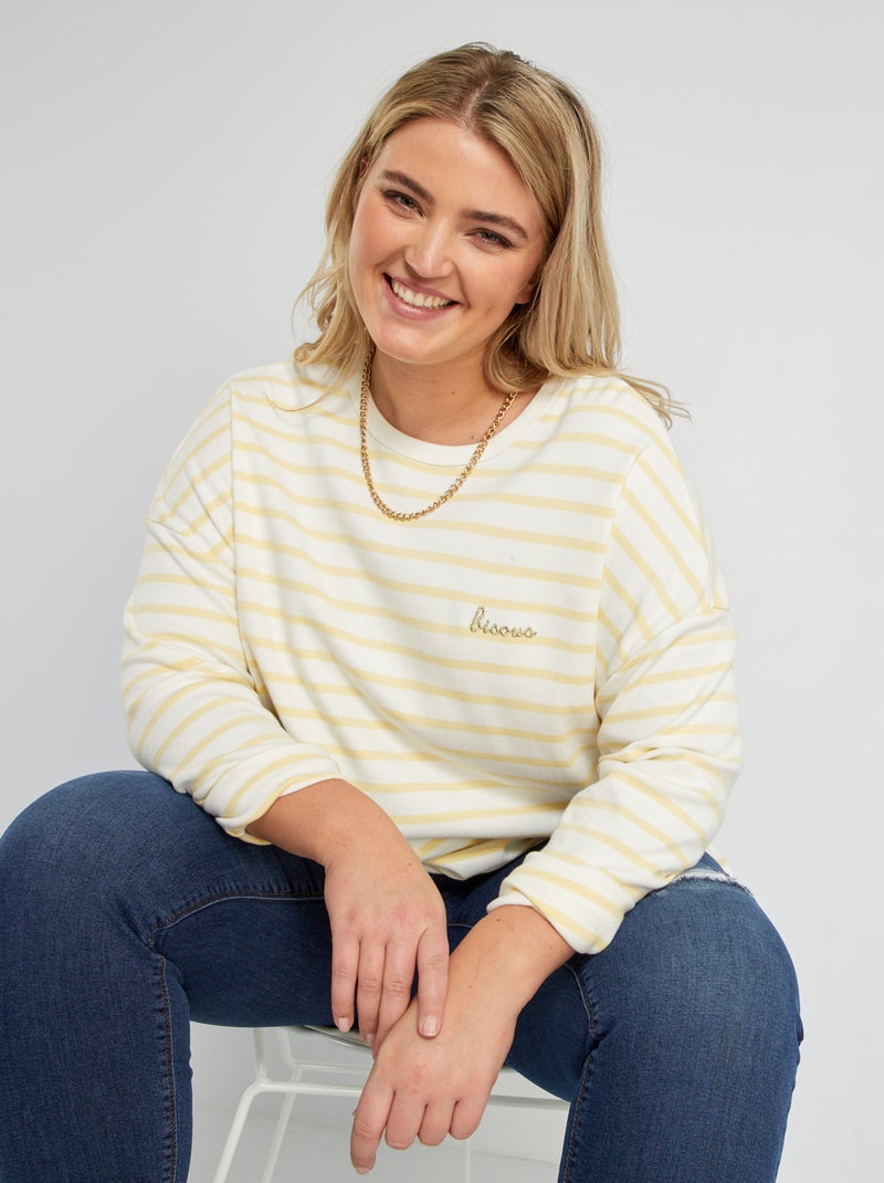 T-shirt met lange mouw GEEL - Kiabi